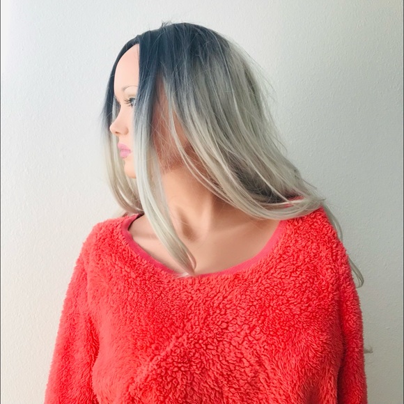 Coziest TEDDY BEAR SWEATER Orange Fleece Inside and our M - Picture 6 of 13